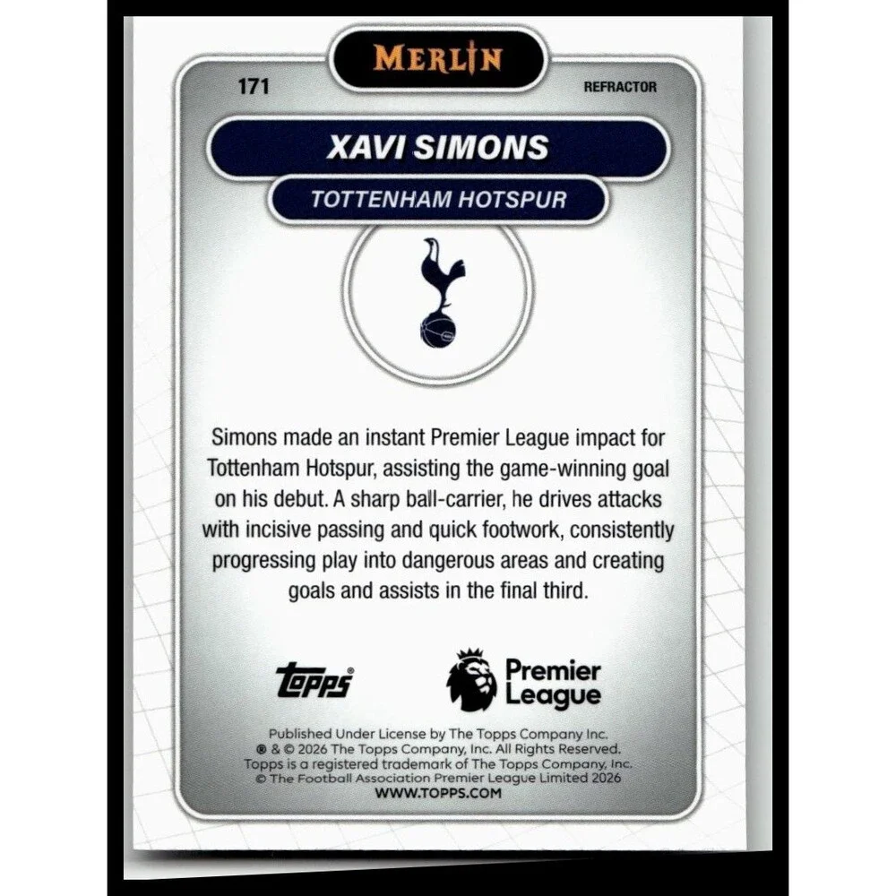 2026 Merlin Premier League #171 Xavi Simons Refractor